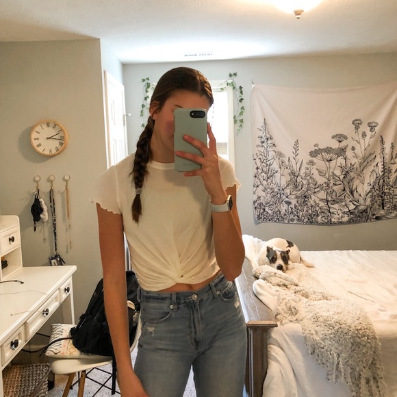 AE Cream Twist Front Baby Tee - Picture 2 of 7